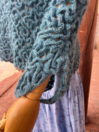 Poncho 100% Baby Alpaca - Teal