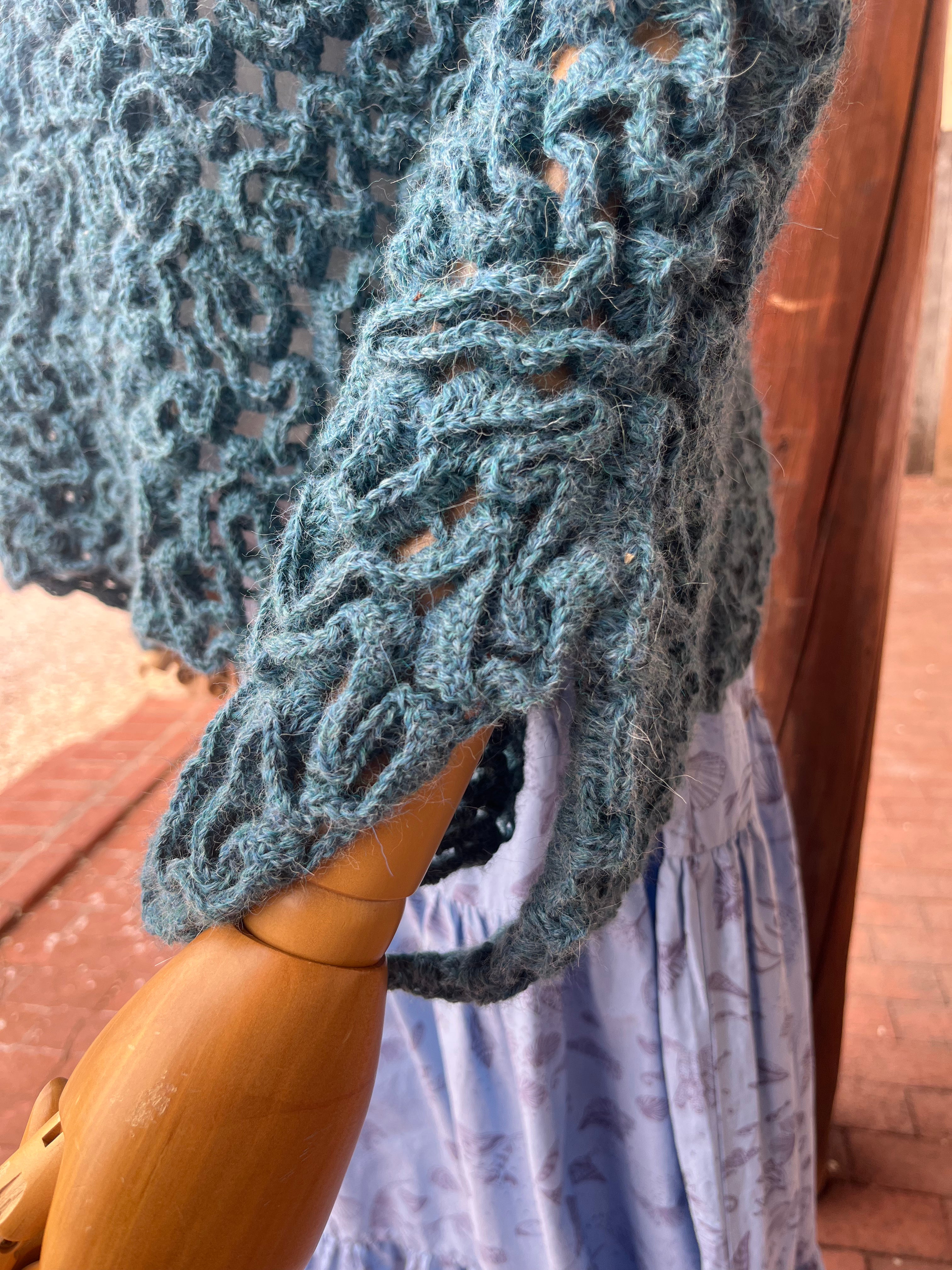 Poncho 100% Baby Alpaca - Teal