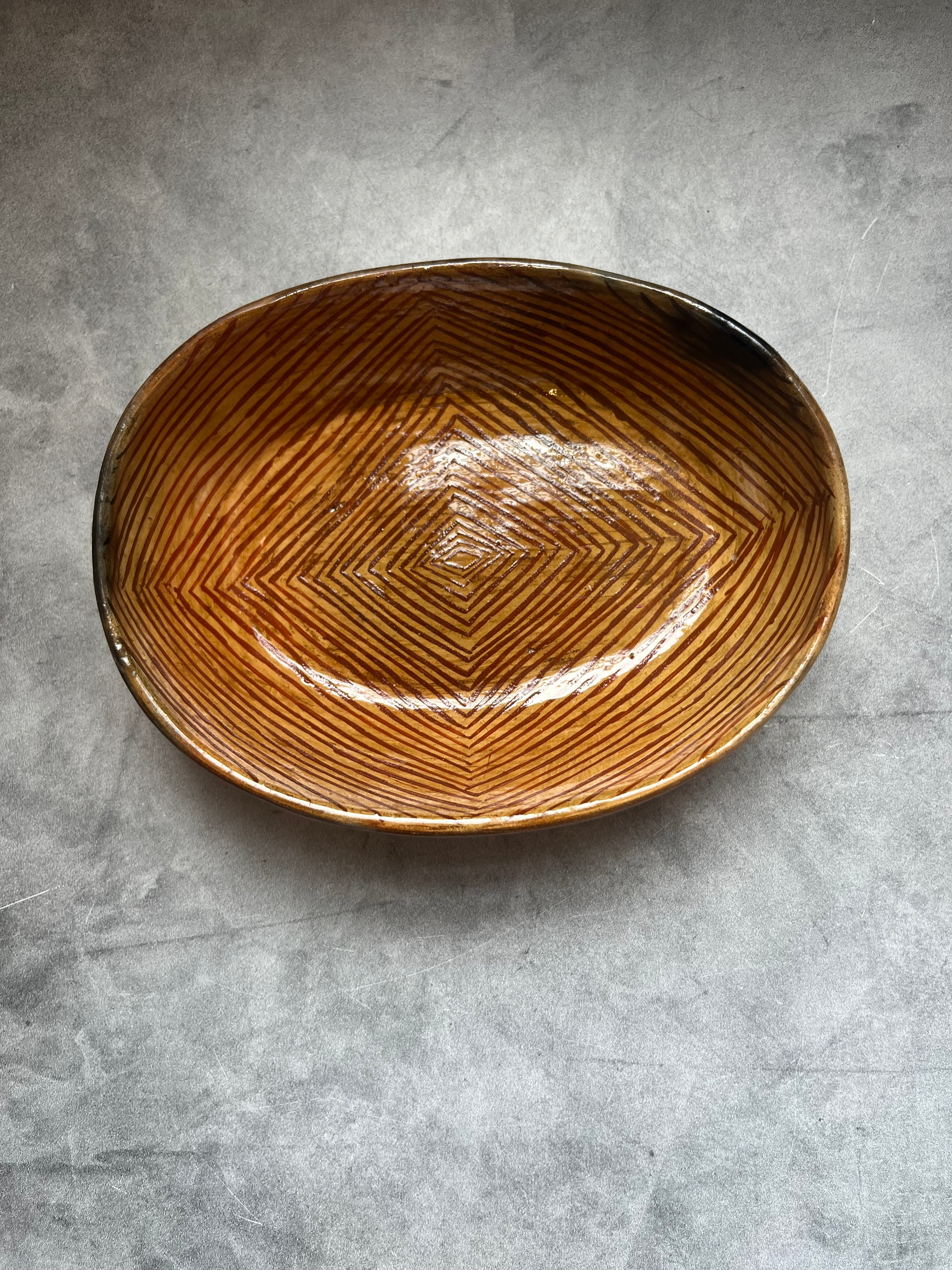 Awajun Ceramic Oval Bowl