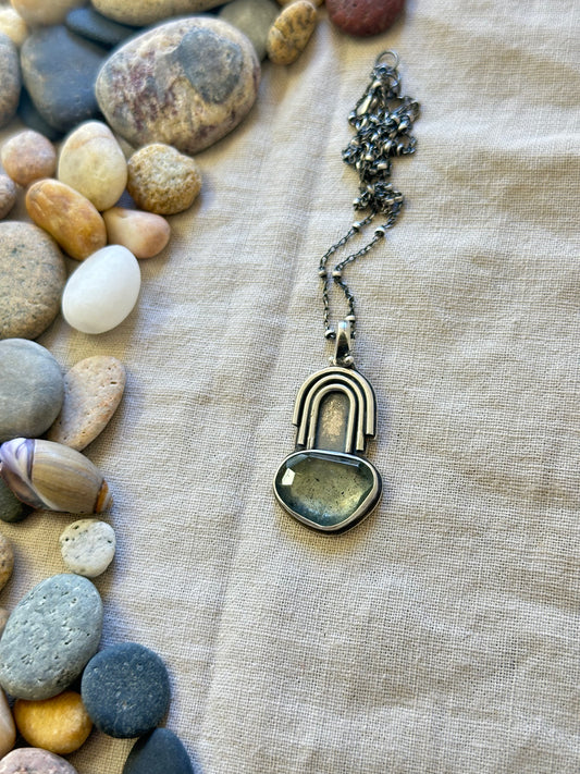 Moss Aquamarine & Sterling Silver ~ Necklace