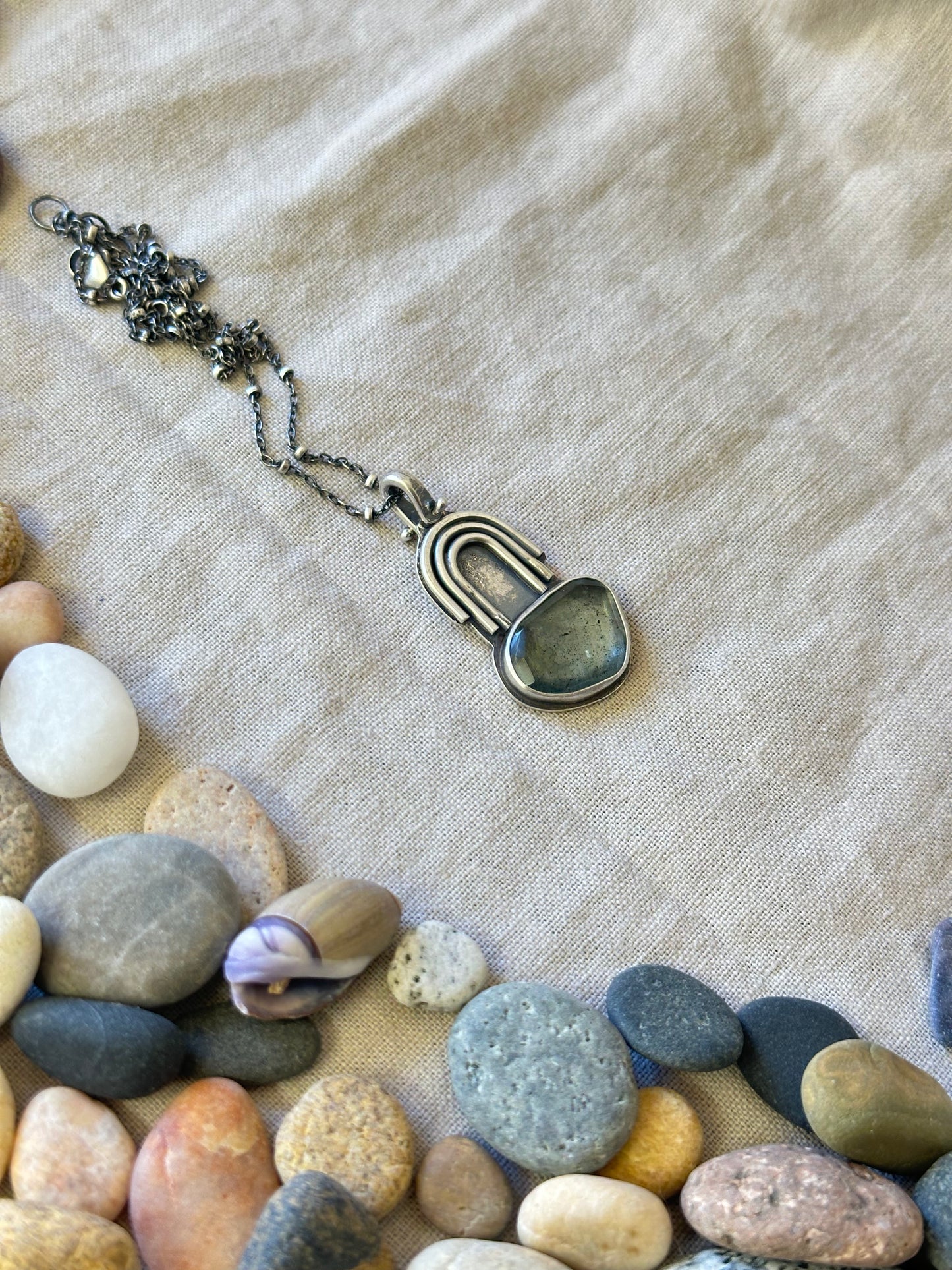 Moss Aquamarine & Sterling Silver ~ Necklace