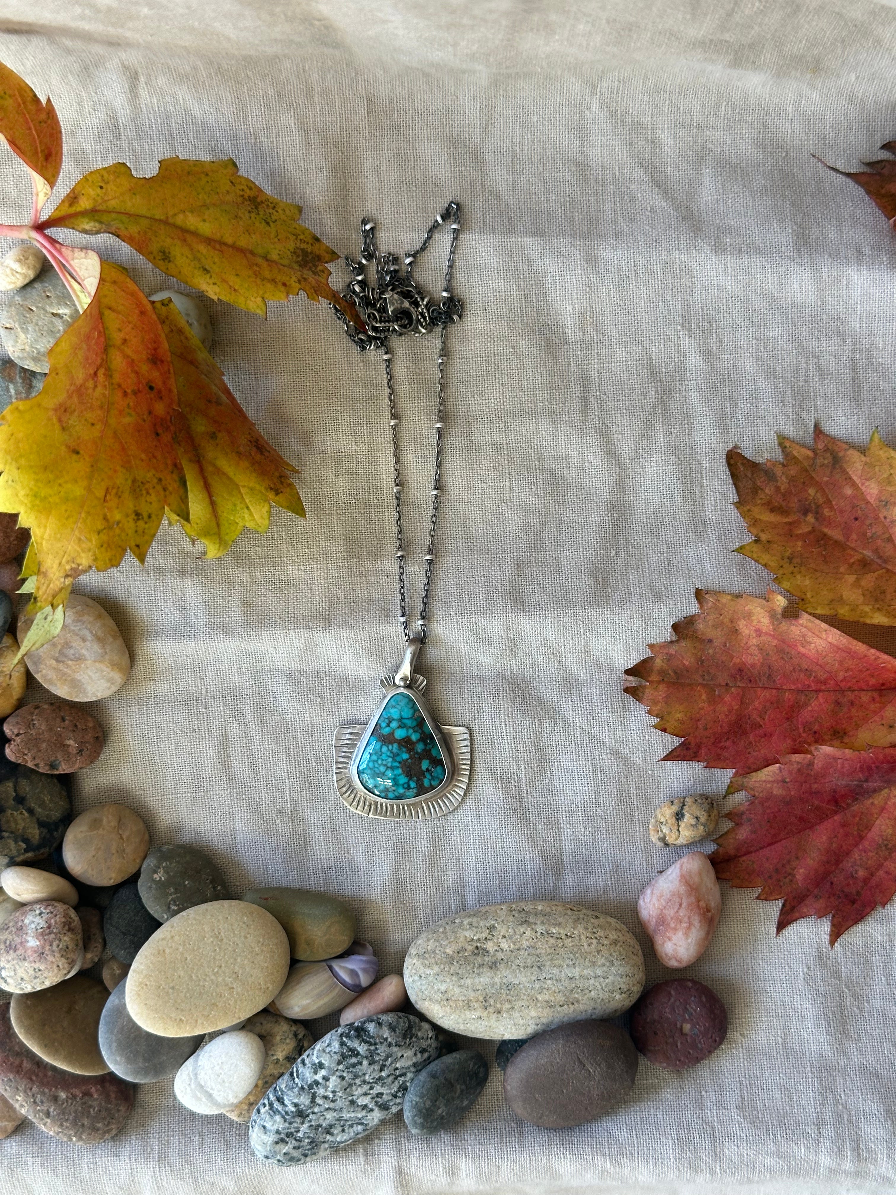 Hubei Turquoise & Sterling Silver Necklace