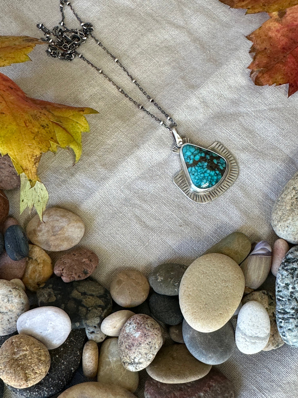 Hubei Turquoise & Sterling Silver Necklace