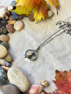 Dendritic Agate and Sterling Silver Neckkace