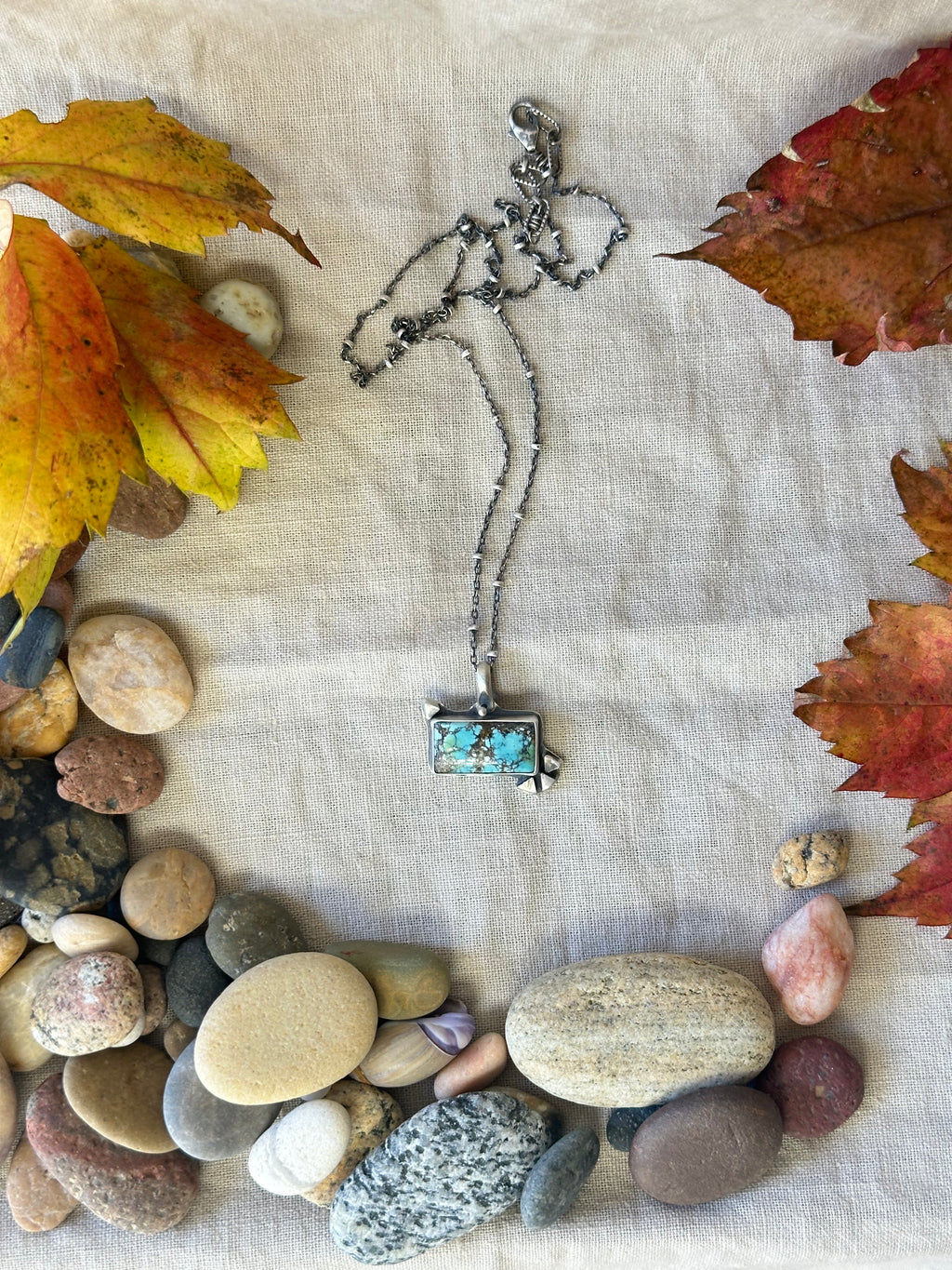 Black Jack Turquoise & Sterling Silver Necklace
