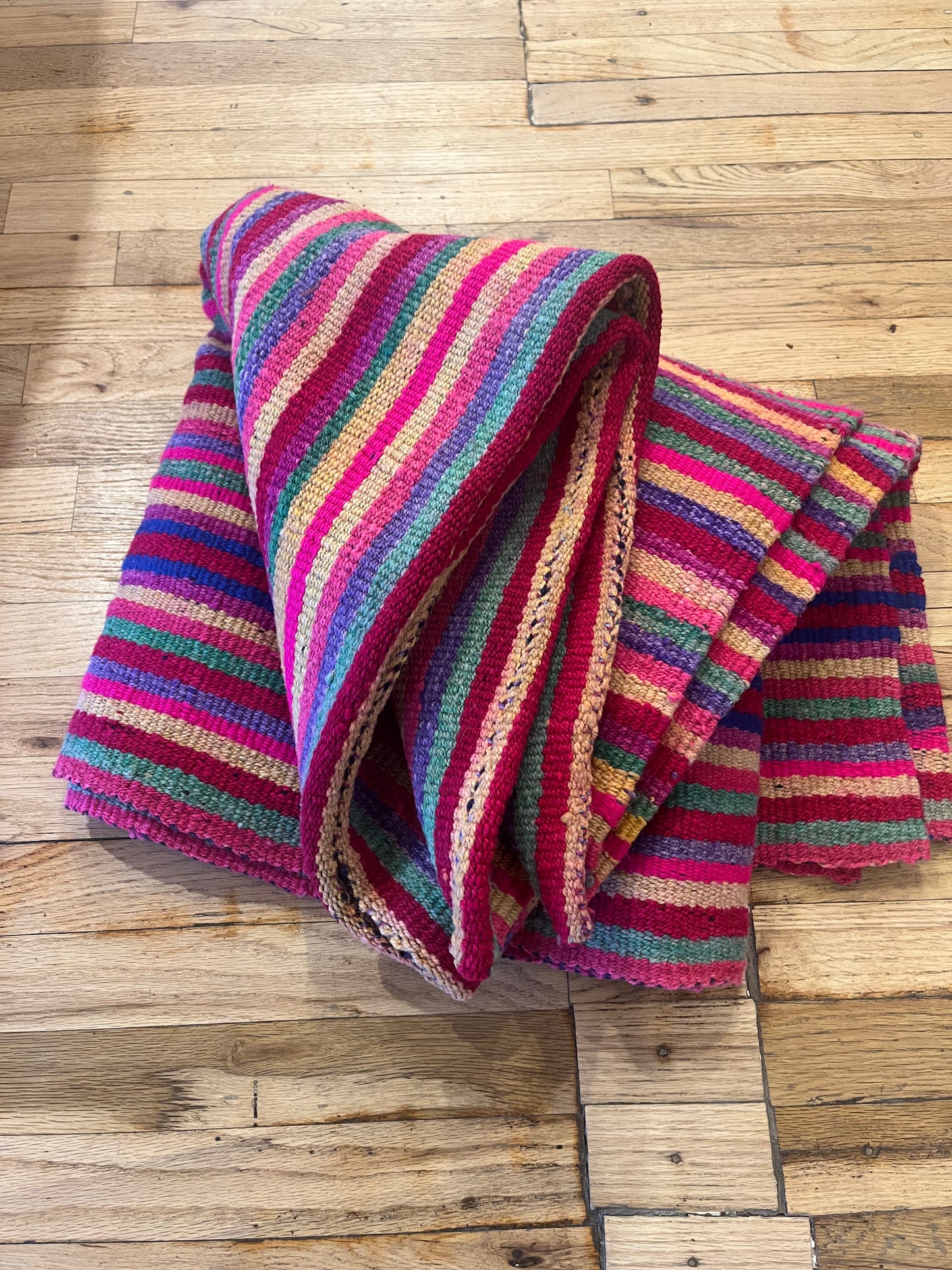 Thick Blanket / Rug ~ Andean textiles - 58” x 60”