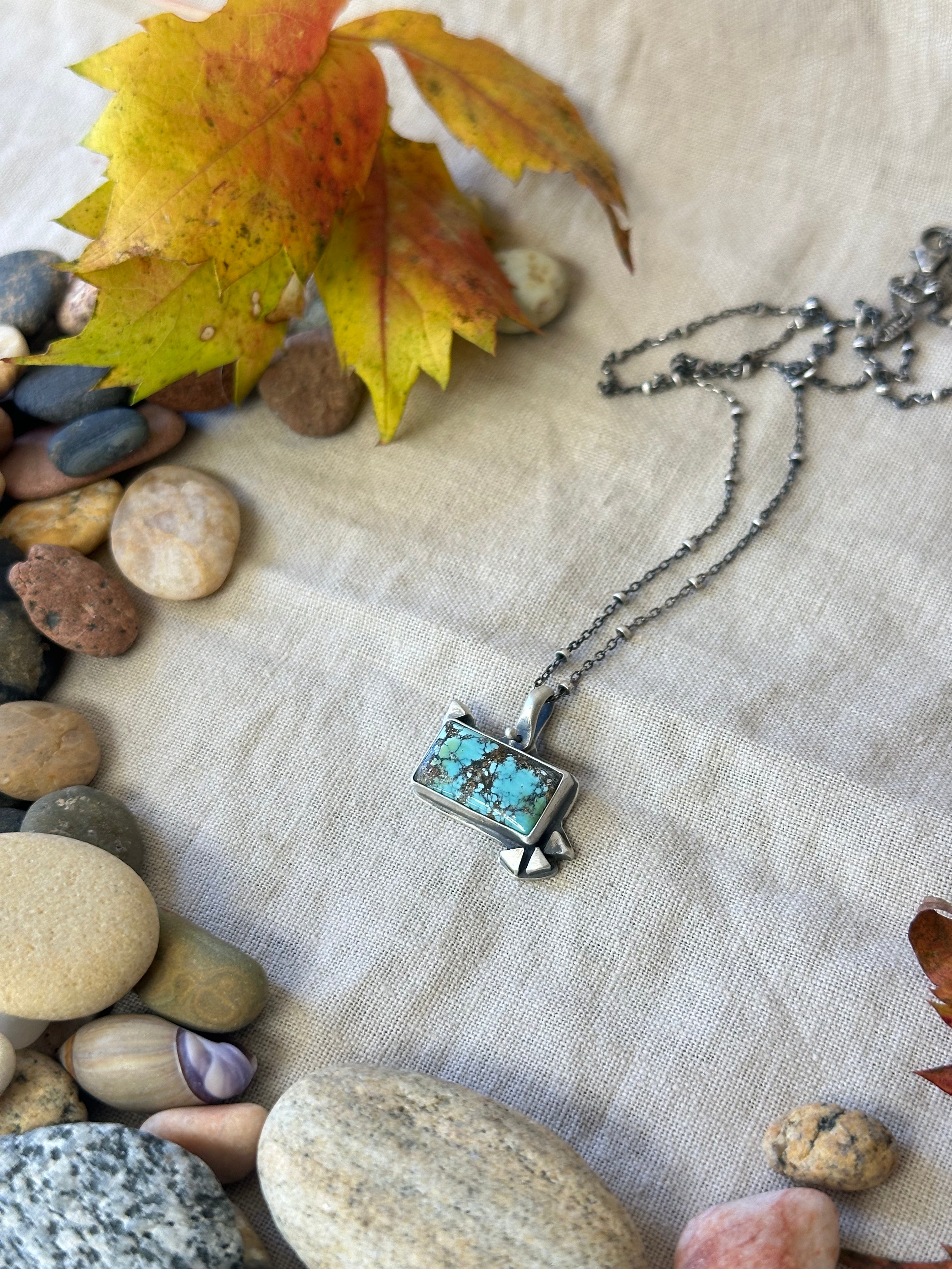 Black Jack Turquoise & Sterling Silver Necklace