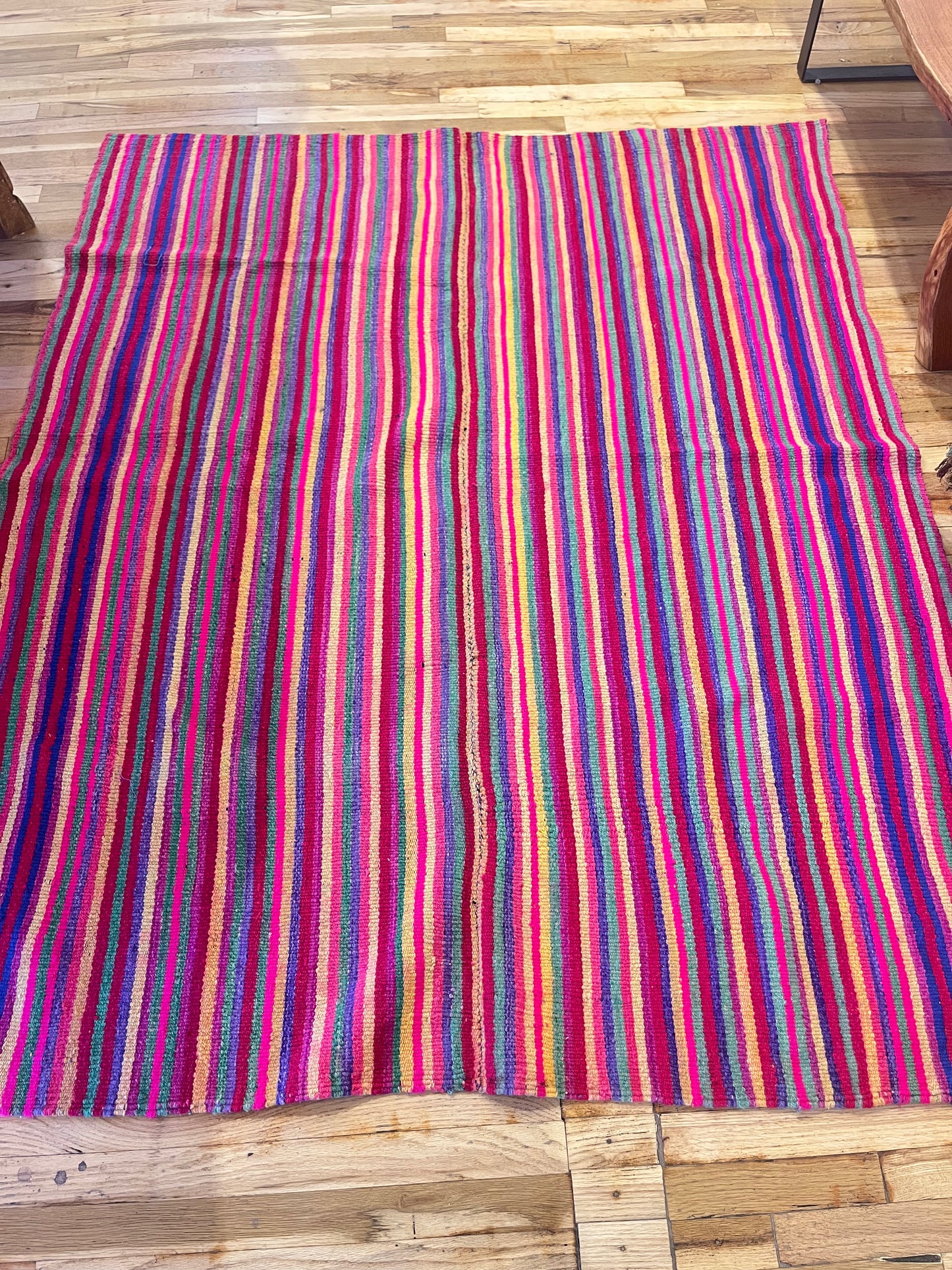 Thick Blanket / Rug ~ Andean textiles - 58” x 60”
