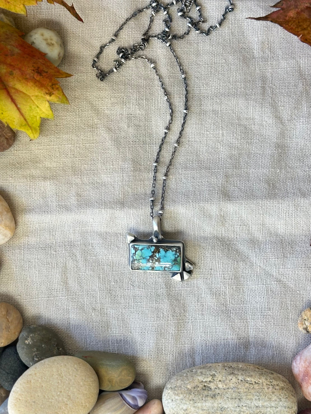 Black Jack Turquoise & Sterling Silver Necklace