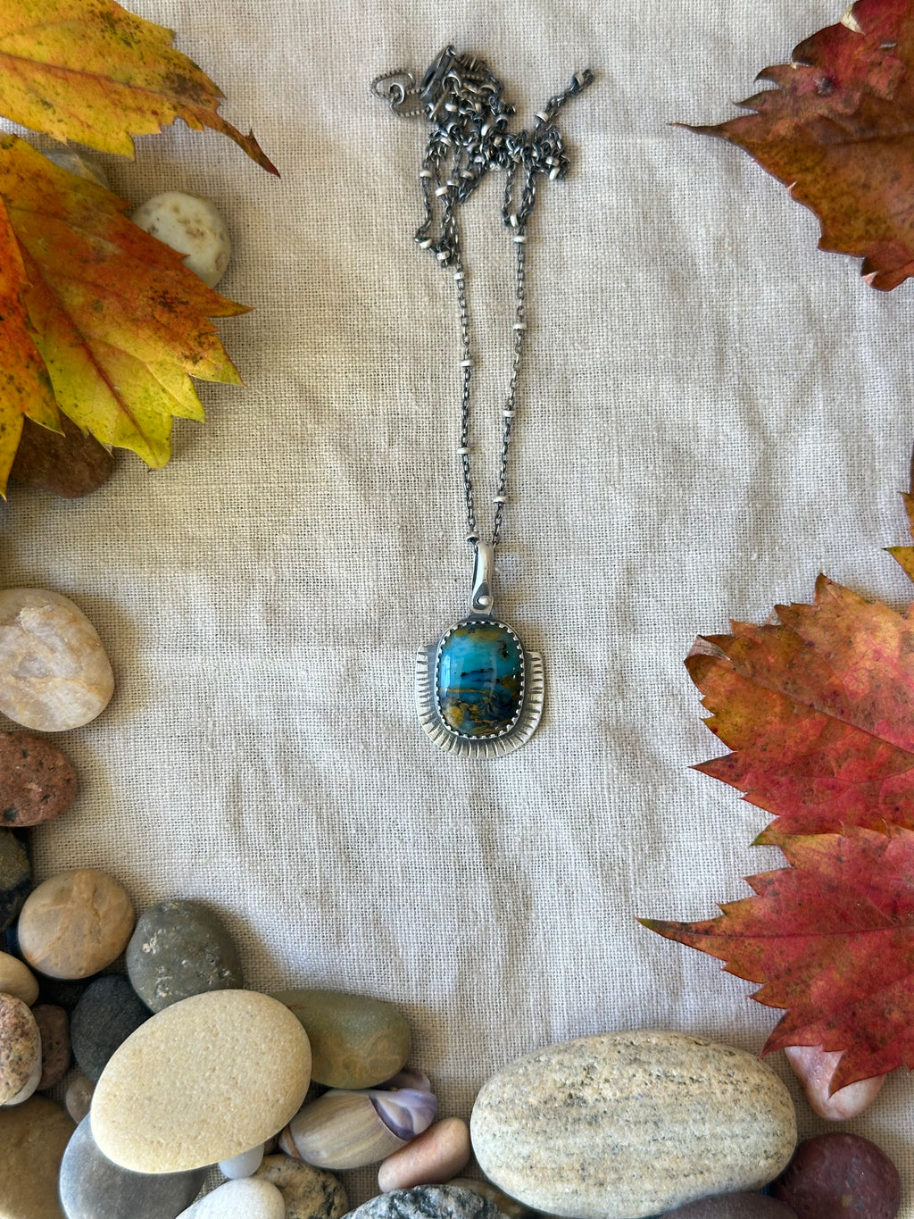 Peruvian Opal & Sterling Silver Necklace