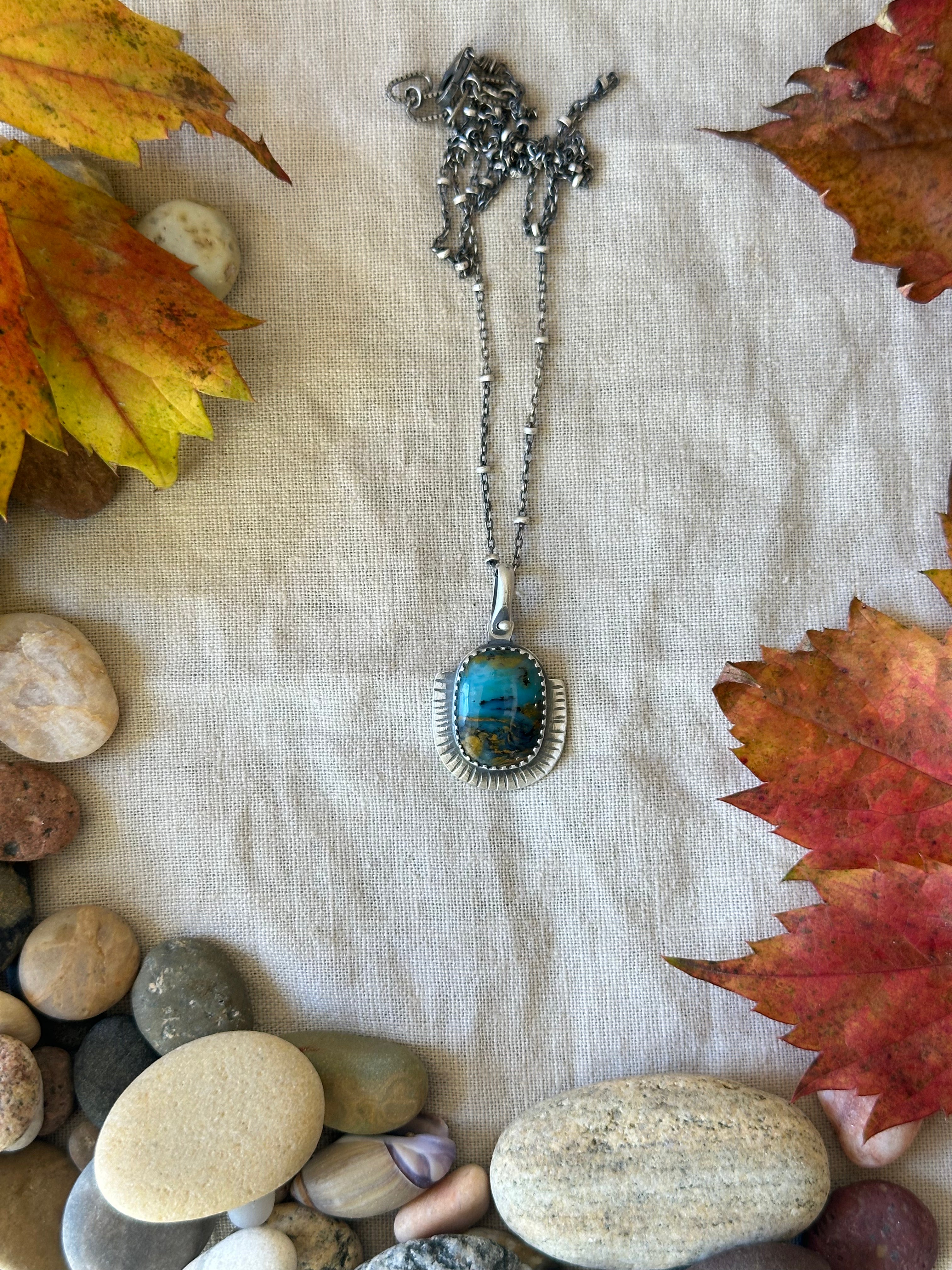 Peruvian Opal & Sterling Silver Necklace