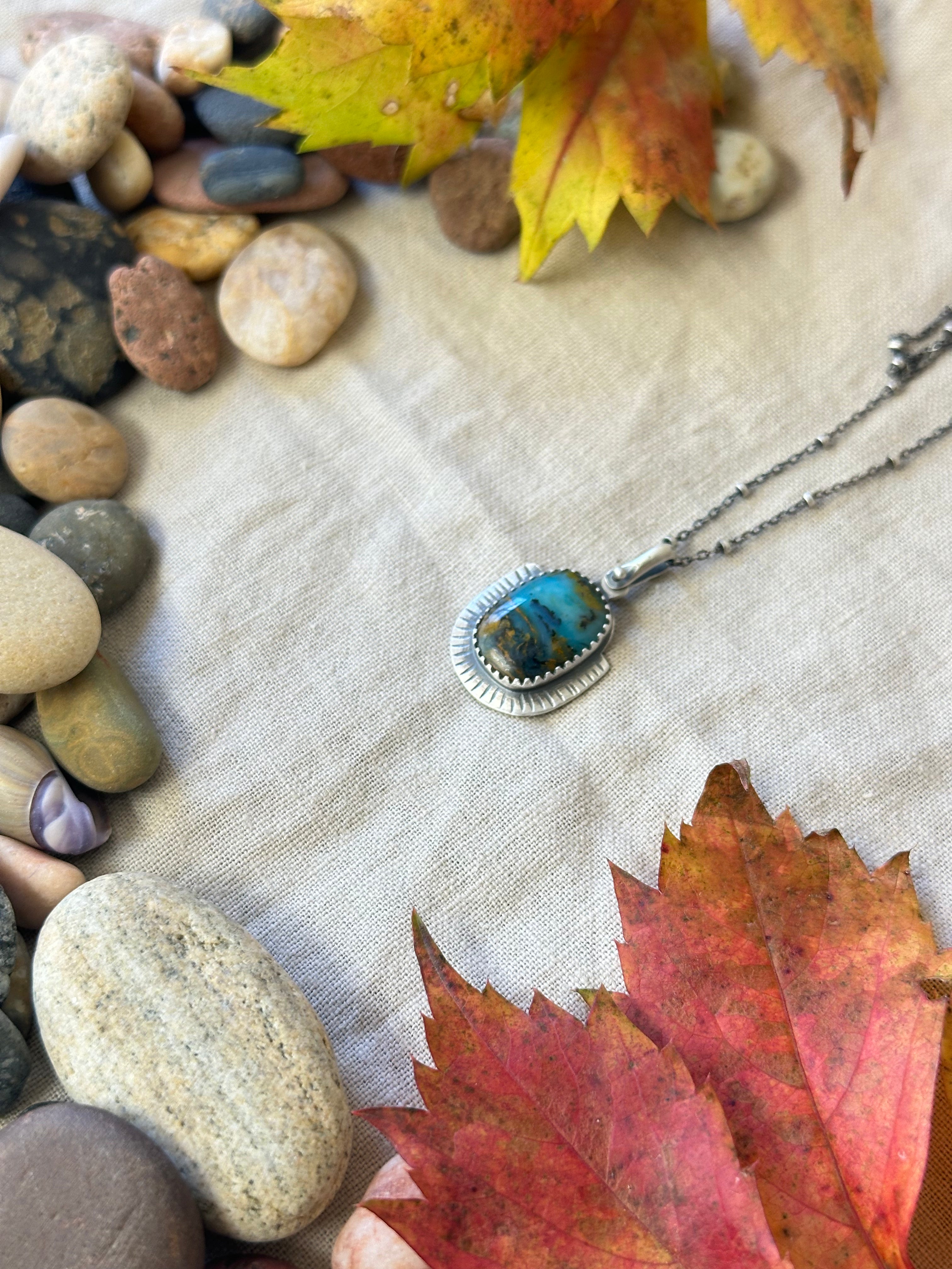 Peruvian Opal & Sterling Silver Necklace