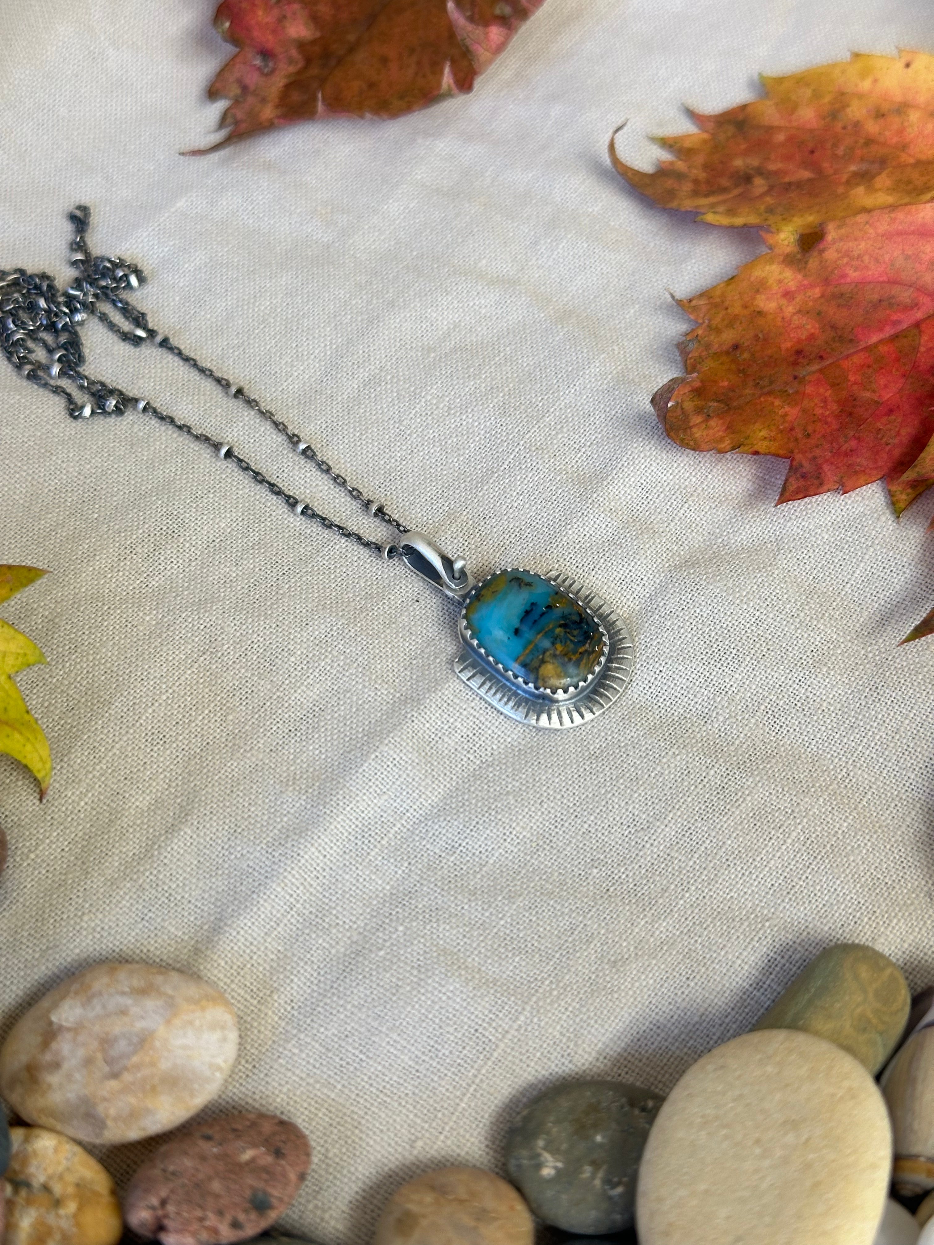 Peruvian Opal & Sterling Silver Necklace