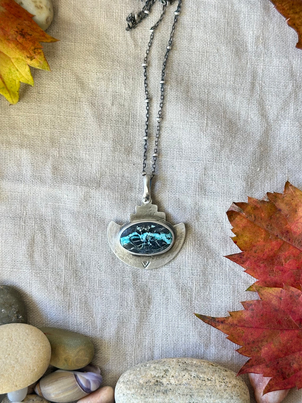 Apache Blue Turquoise & Sterling Silver Necklace