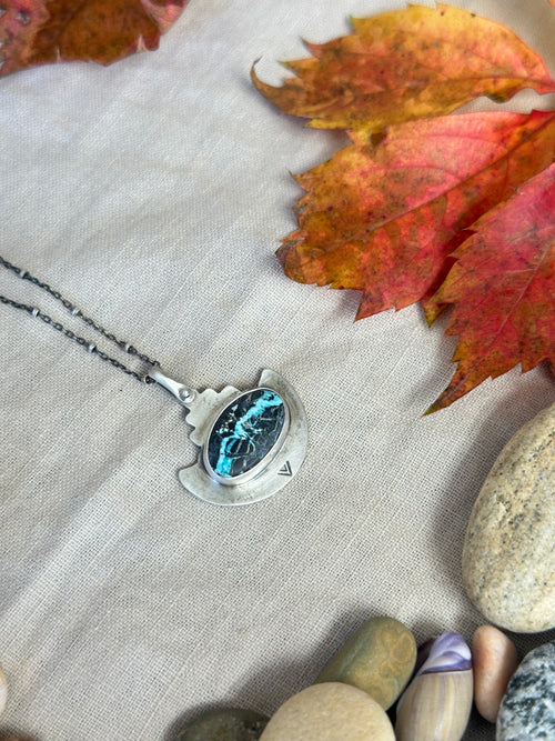 Apache Blue Turquoise & Sterling Silver Necklace