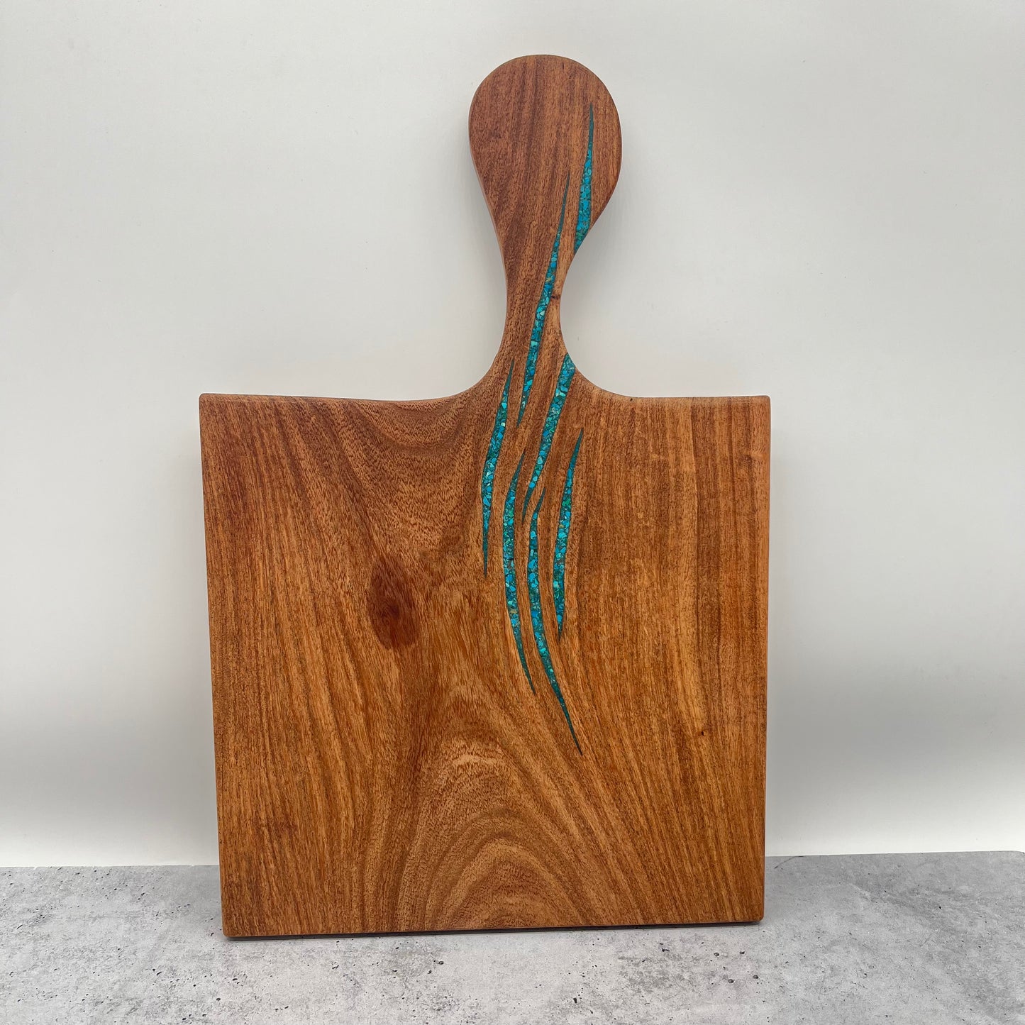 Cutting board with handle ~ Peruvian turquoise