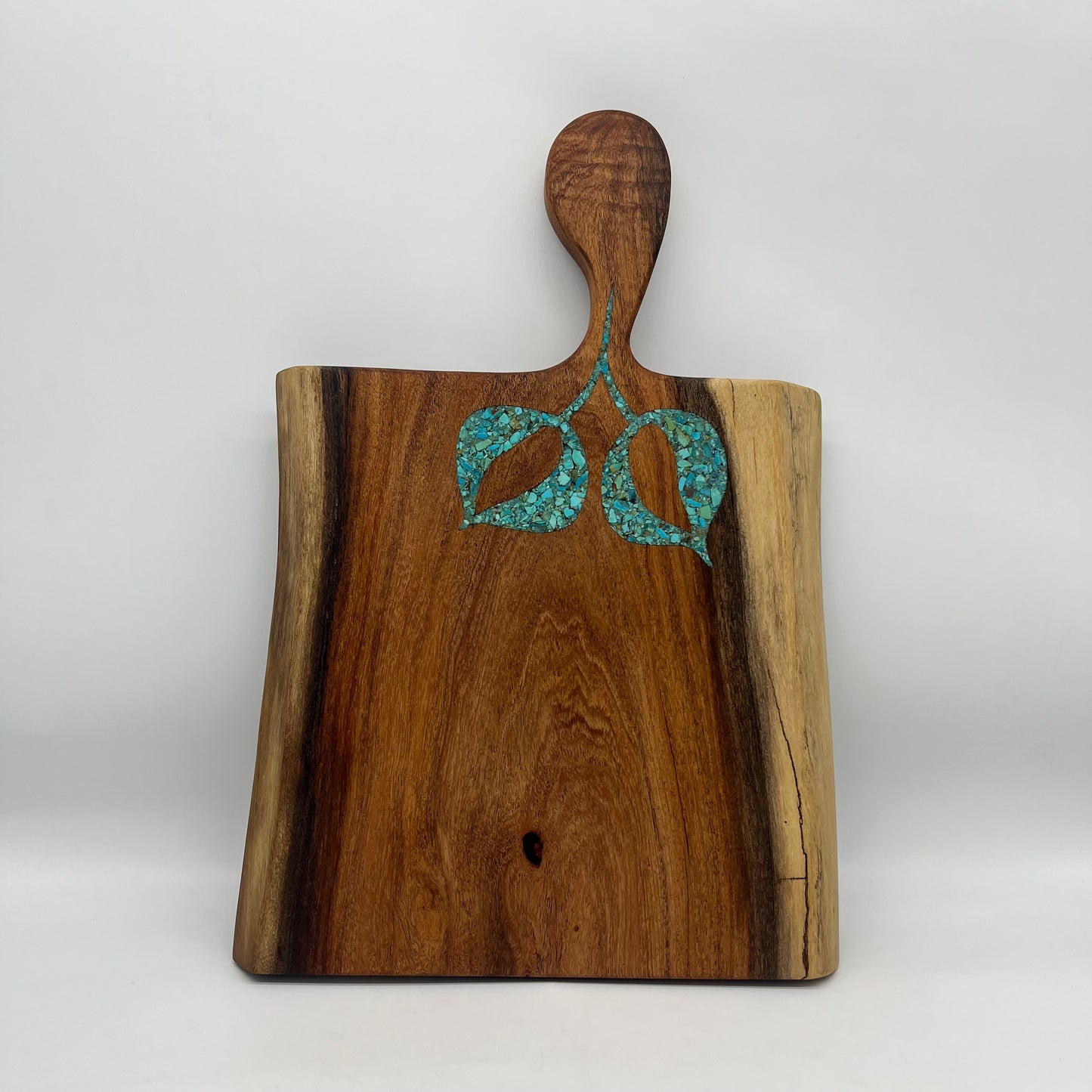 Cutting board with handle ~ Kingman turquoise