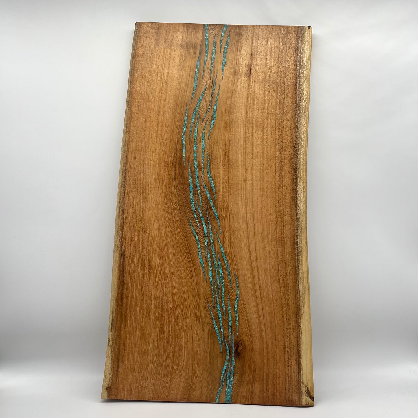 Live Edge Mesquite Tray - with Kingman Turquoise inlay