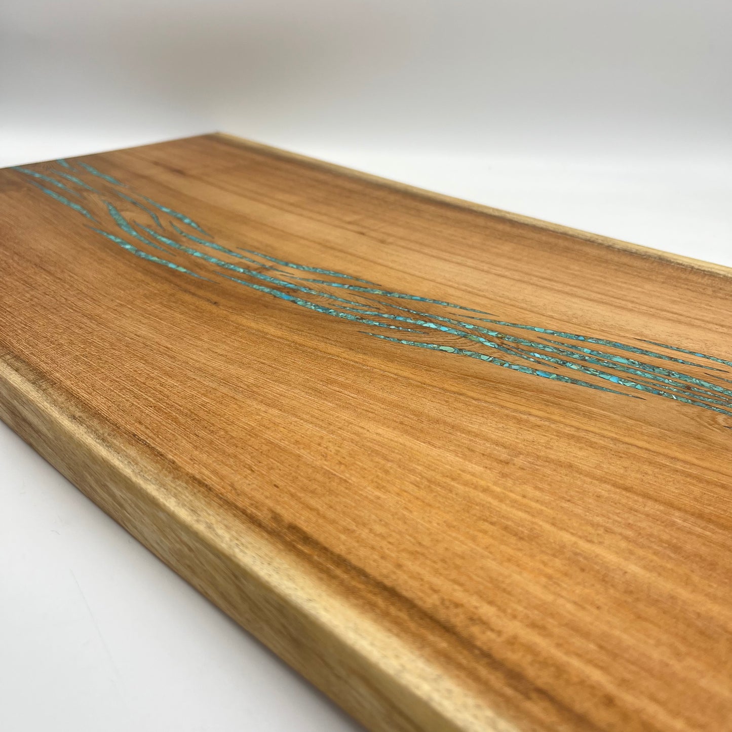 Live Edge Mesquite Tray - with Kingman Turquoise inlay