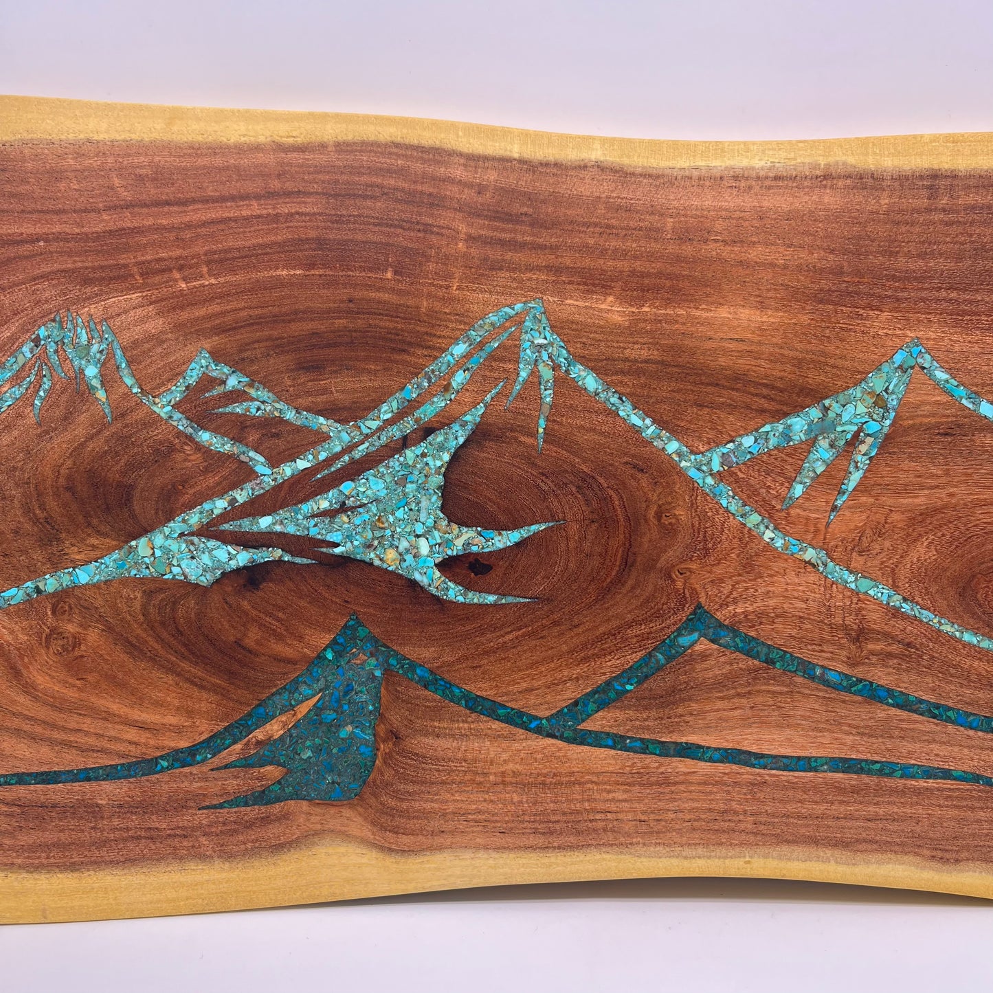 Live Edge Tray -  with Kingman & Peruvian Turquoise inlay