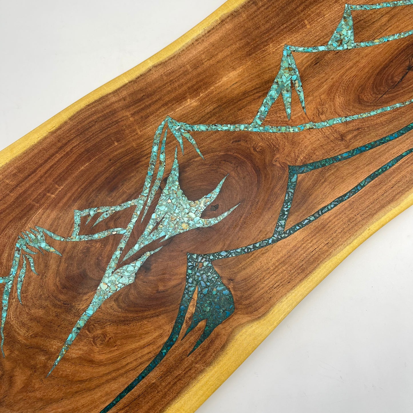 Live Edge Tray -  with Kingman & Peruvian Turquoise inlay