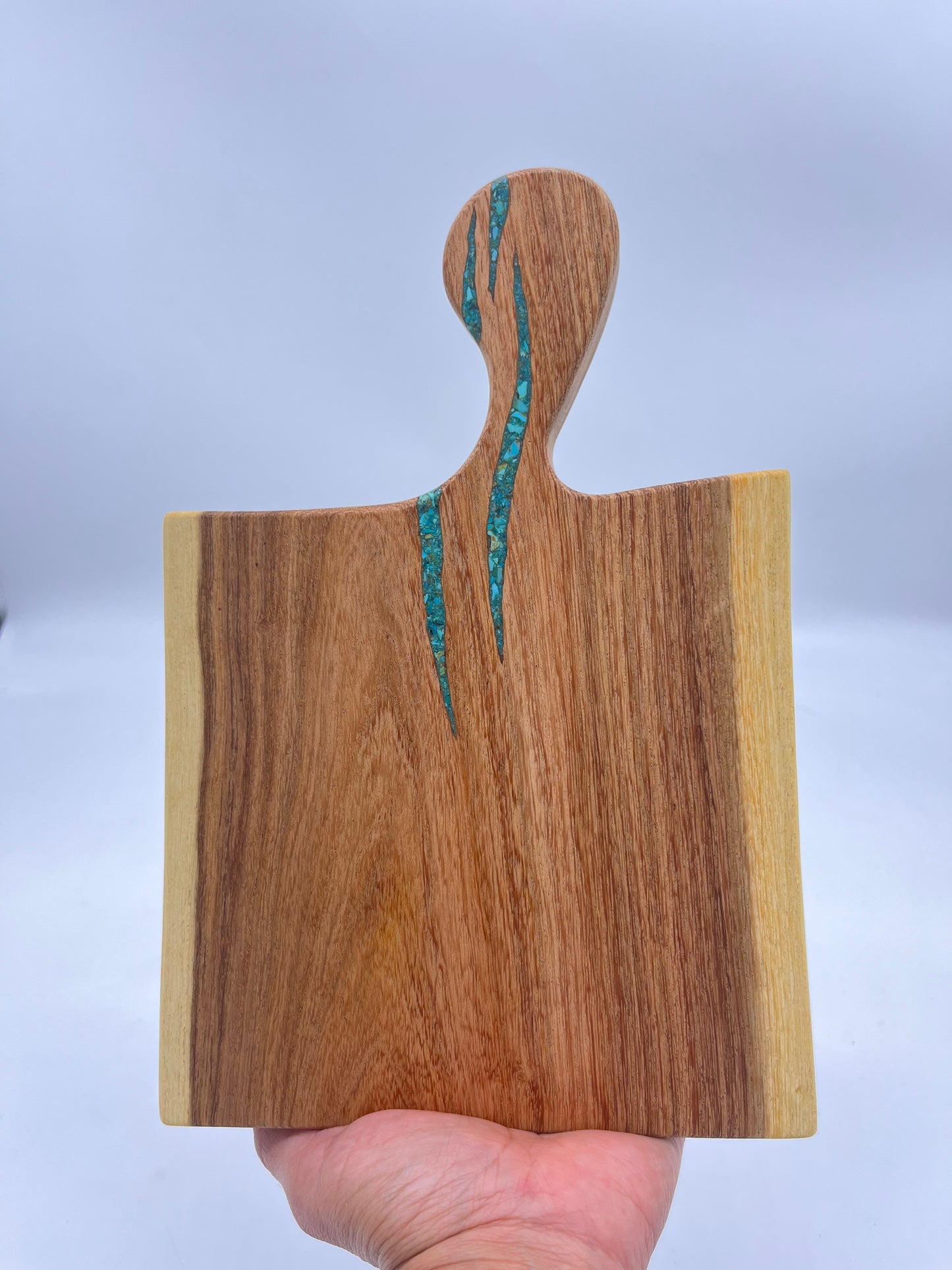 Cutting board with handle ~ Kingman turquoise ~ petite