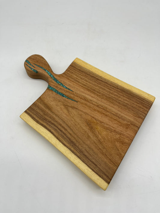 Cutting board with handle ~ Kingman turquoise ~ petite