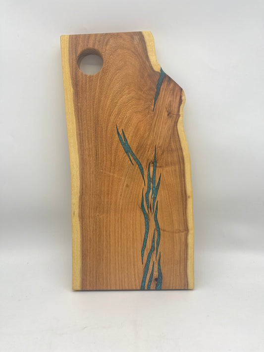 Cutting board with handle ~ Peruvian Turquoise