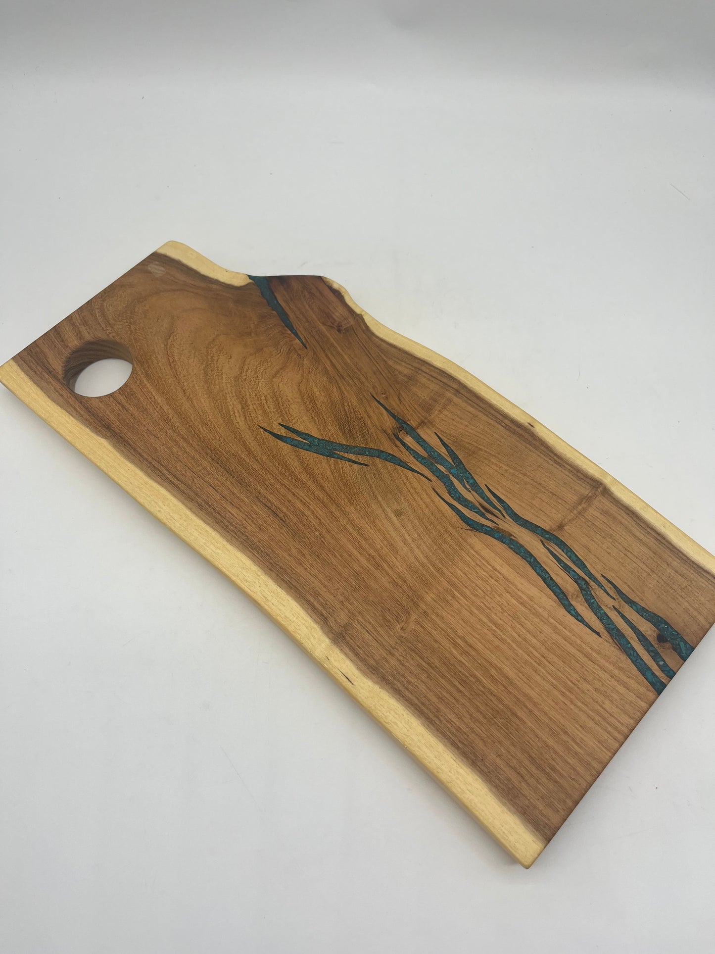 Cutting board with handle ~ Peruvian Turquoise