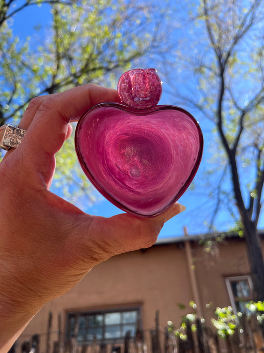 Heart Bowl ~ Opal Pink ~ blown glass