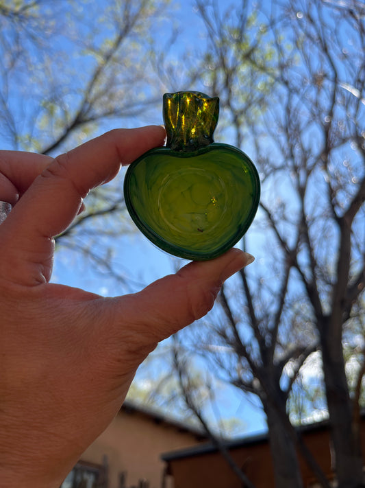 Heart Bowl ~ Spring green ~ blown glass