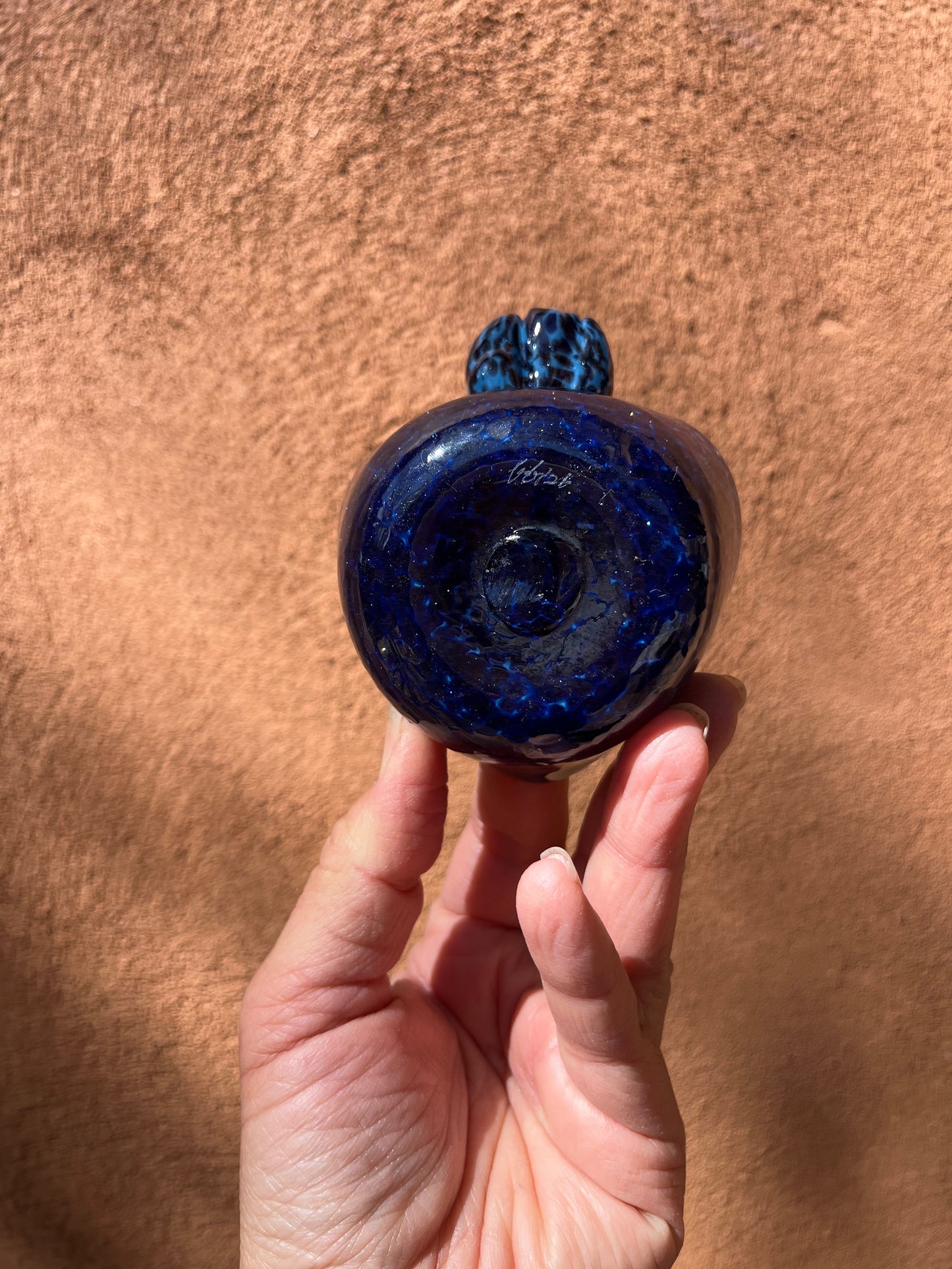 Heart Bowl ~ Mica blue ~ blown glass