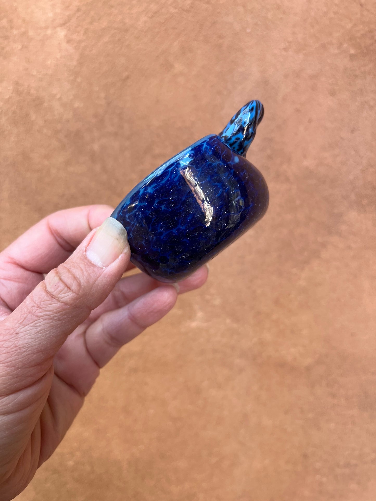 Heart Bowl ~ Mica blue ~ blown glass