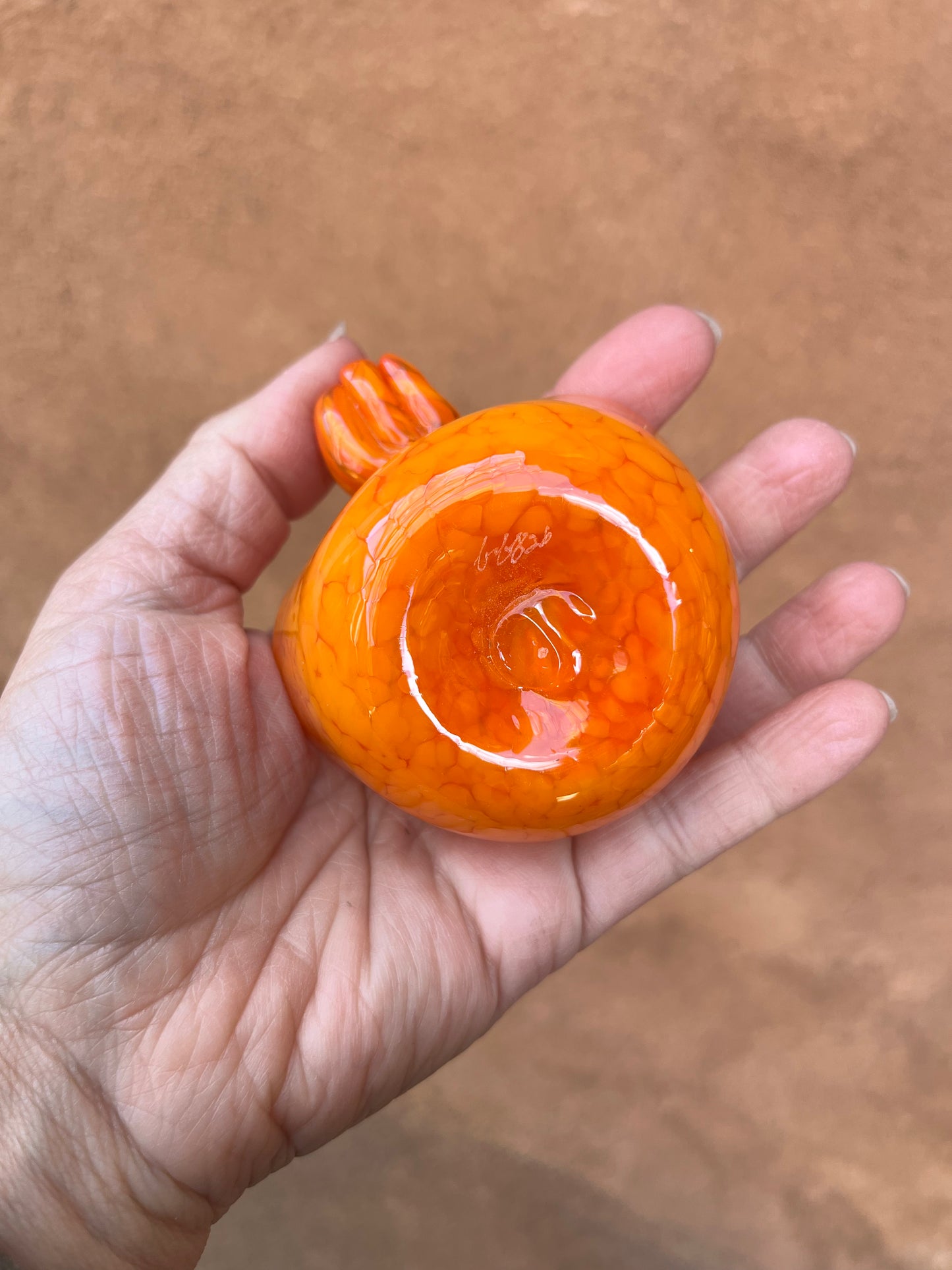 Heart Bowl ~ Opal orange ~ blown glass