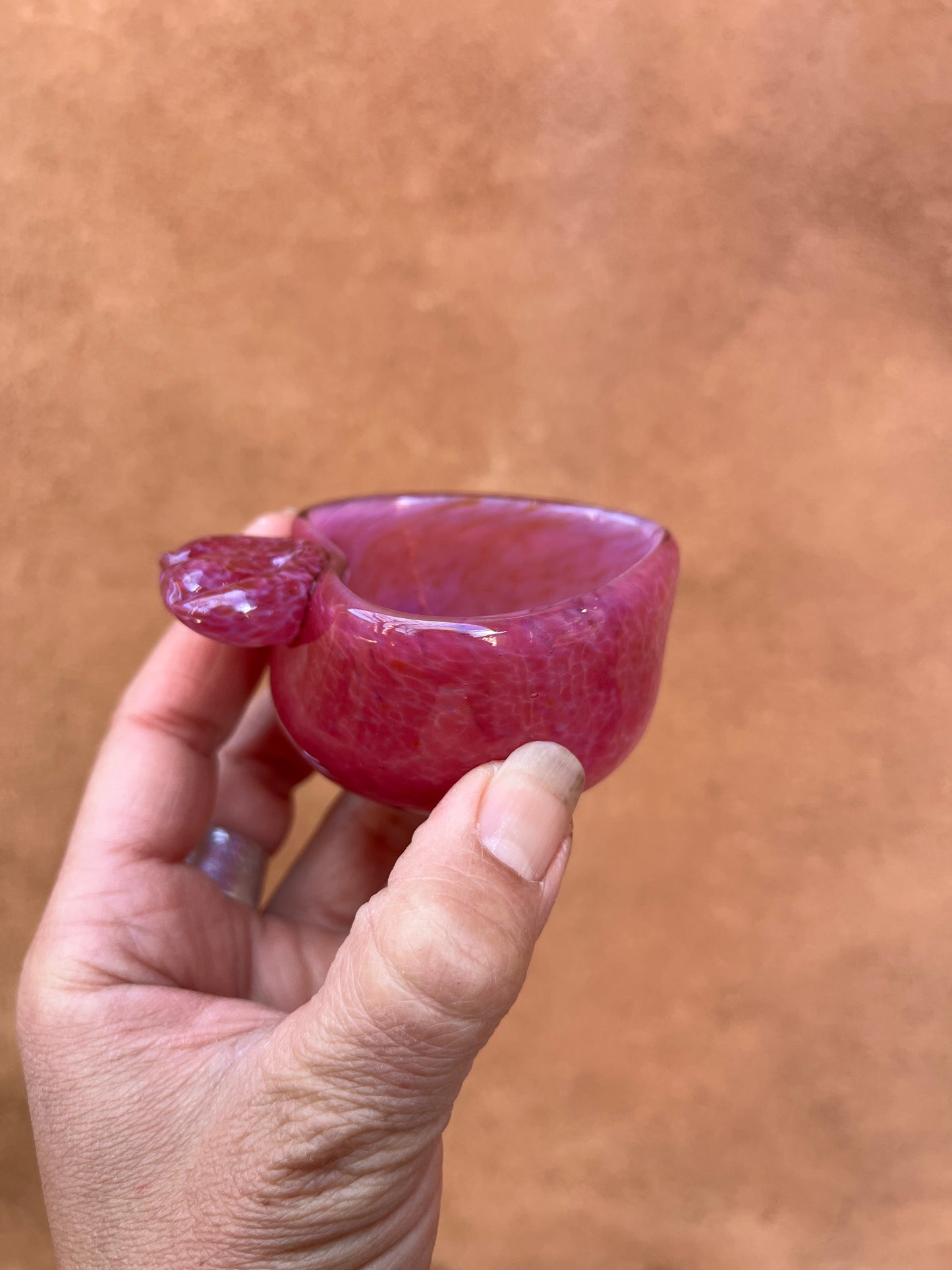 Heart Bowl ~ Opal Pink ~ blown glass