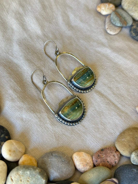 Gary Green Jasper & Sterling Silver earrings