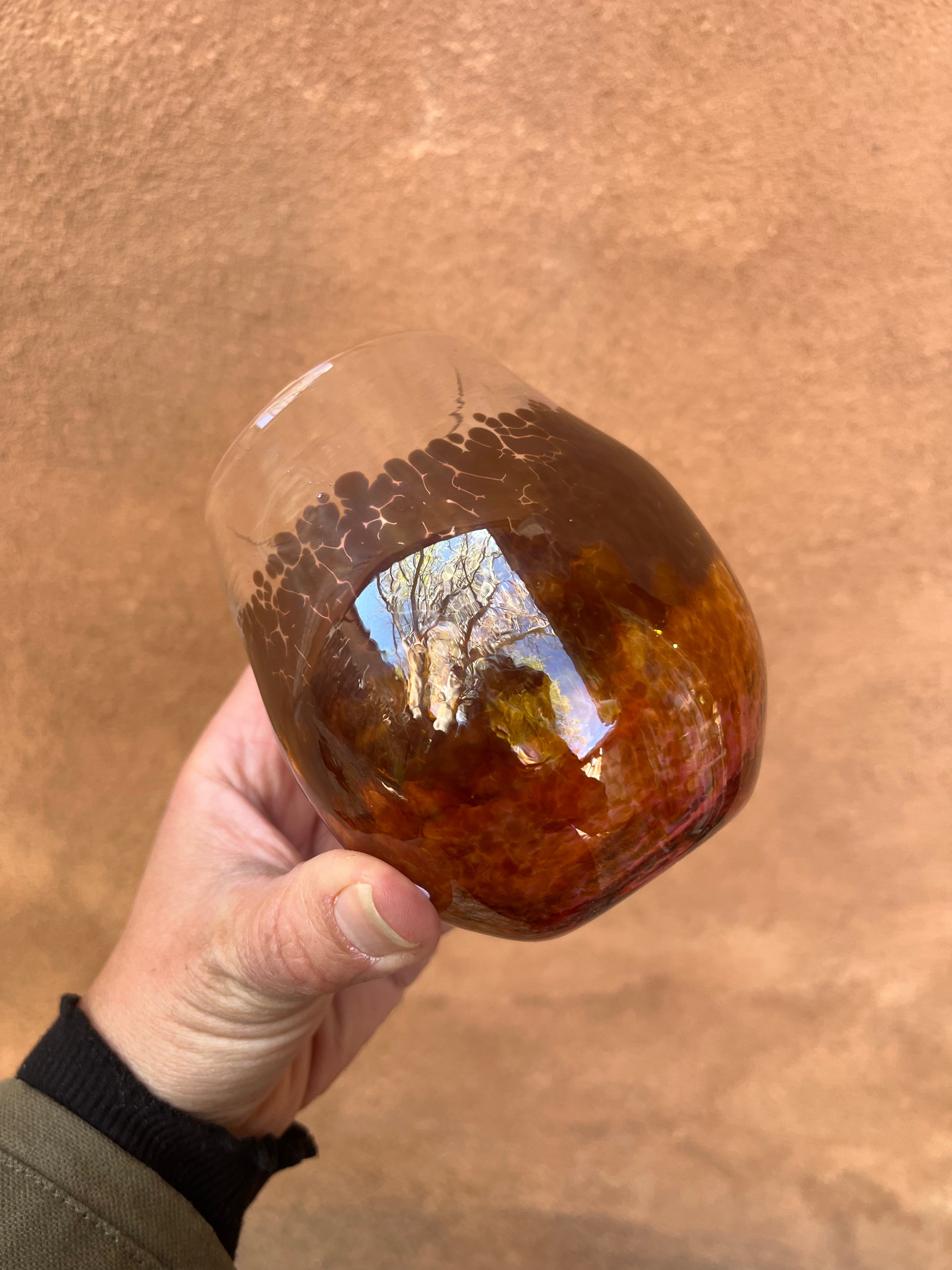 Wine Cup • Fuschia + MD Amber • Blown glass