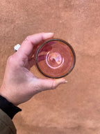 Wine Cup • Yellowish  Aurora + fuschia • Blown glass