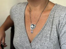 Load image into Gallery viewer, Dendrite Opal &amp; Amethyst Necklace ~ Sterling Silver
