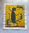 El Mono Maquisapa ~ Natural pigments on fabric - 17” x 15”