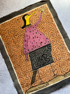 La Pajara Picaflor ~ Natural pigments on fabric - 17.5” x 13.5”