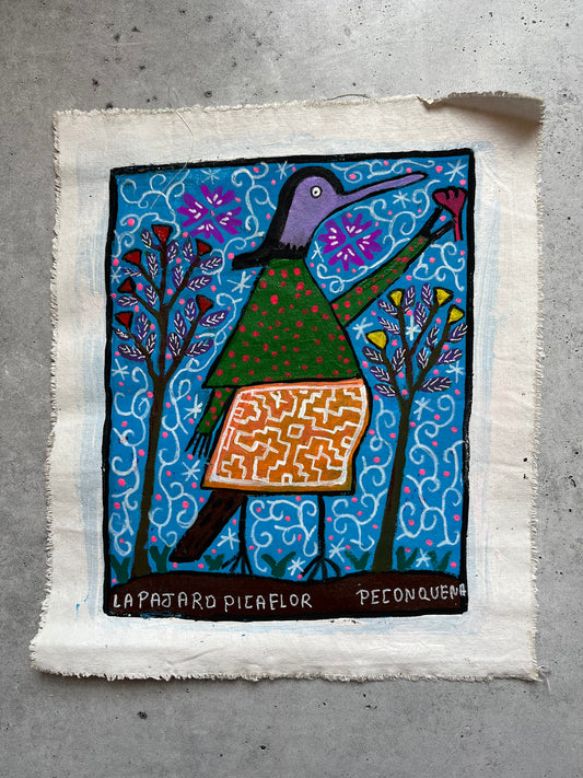 La Pajaro Picoflor - painting on canvas 8.5” x 9.5