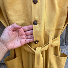 Load image into Gallery viewer, Mustard Linen - short sleeves- Jumpsuit
