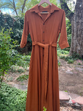 Load image into Gallery viewer, Rust - Three Quarter Sleeves - A-line dress
