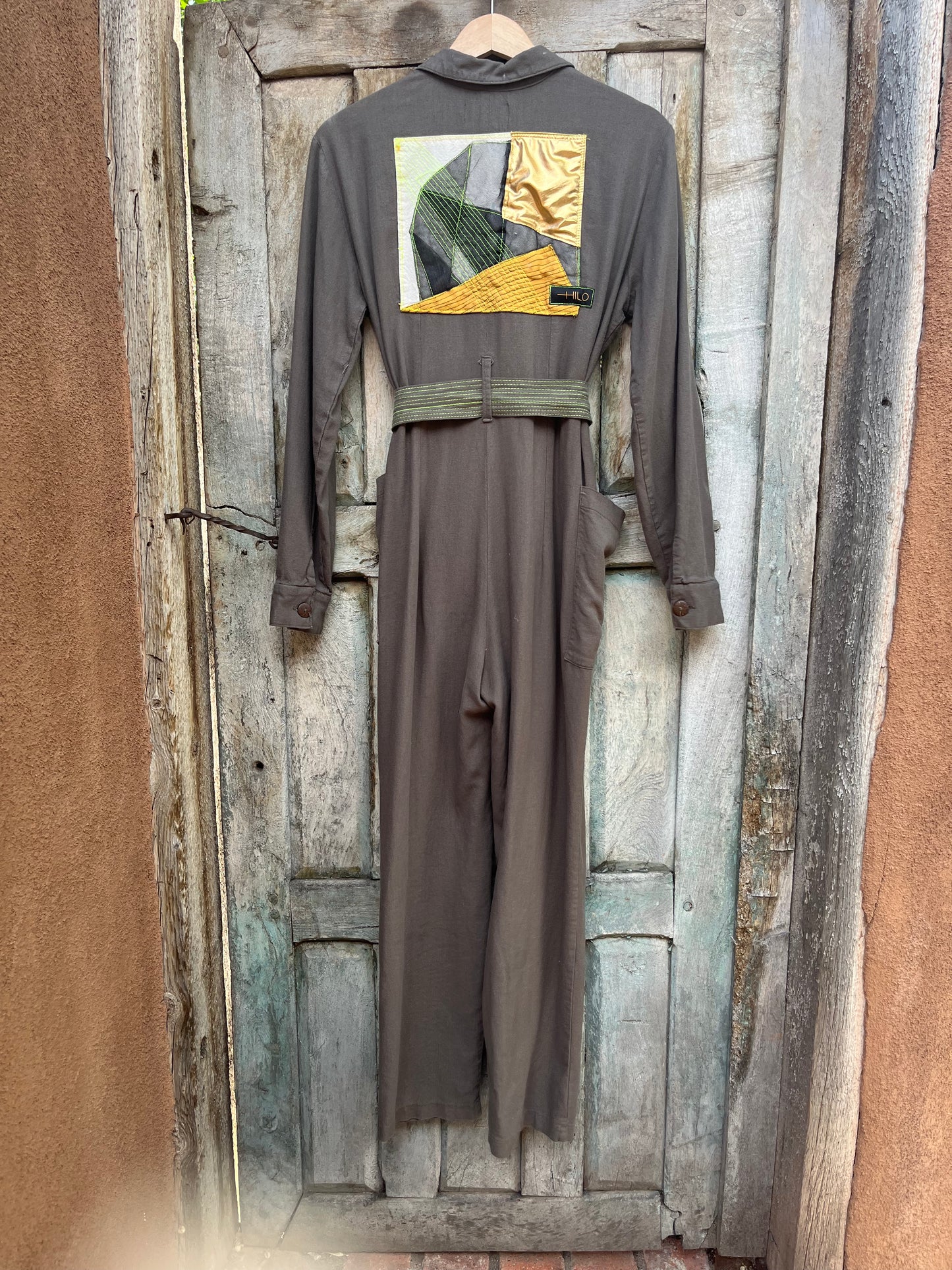 Olive Green Linen - Jumpsuit - Longsleeve