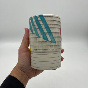 Primary Colors Striped Tall Cup - Porcelain