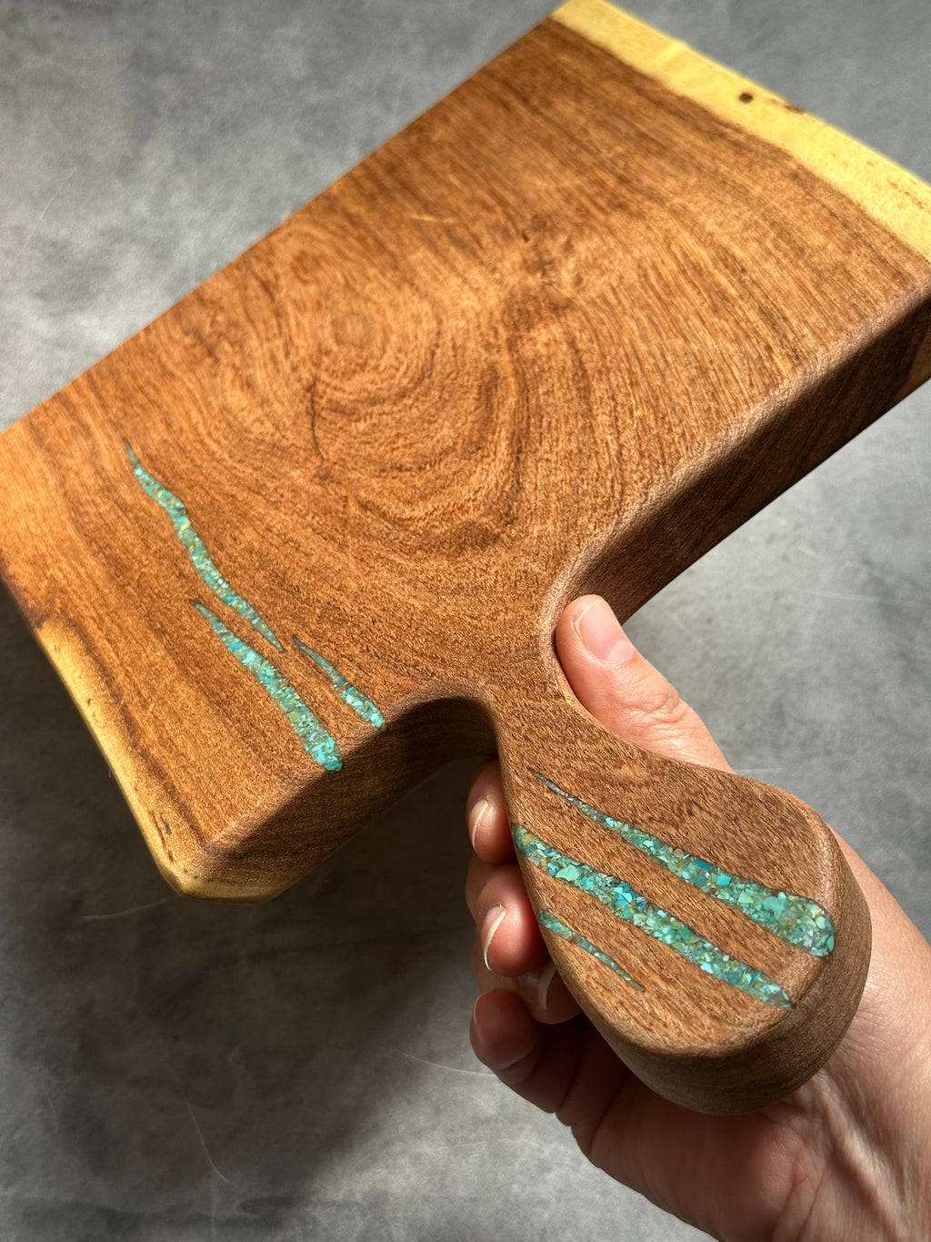 Small Cutting Board with Handle - Kingman Turquoise