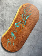 Oval Cutting Board - Velvet Mesquite & Kingman Turquoise