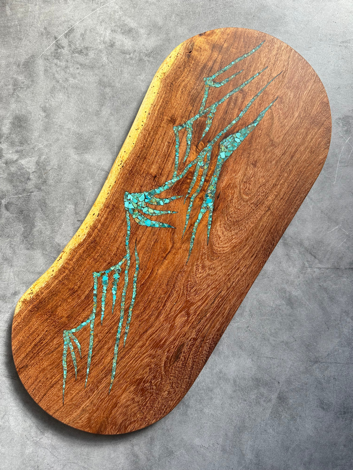 Oval Cutting Board - Velvet Mesquite & Kingman Turquoise
