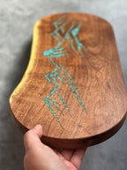 Oval Cutting Board - Velvet Mesquite & Kingman Turquoise
